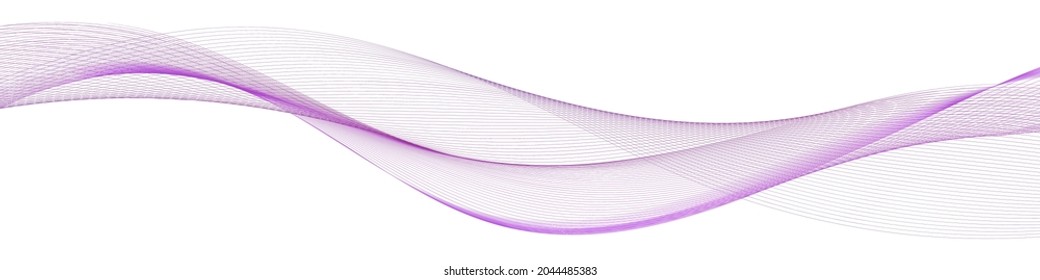 Resumen de la ola giratoria. Flujo de color morado y rosado, movimiento dinámico, velo de viento de aire. Diseño moderno, líneas de curva aisladas en fondo blanco. Ilustración del vector