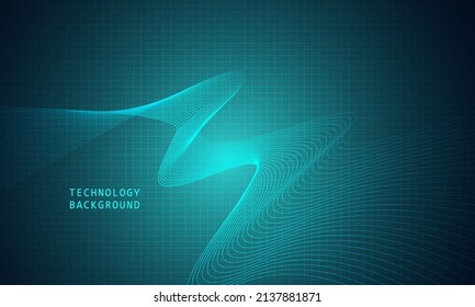 abstract wave technology background with blue light smooth and flow. Big data. Abstract background 3d rendering.