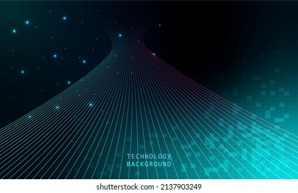 abstract wave technology background with blue light smooth and flow. Big data. Abstract background 3d rendering.