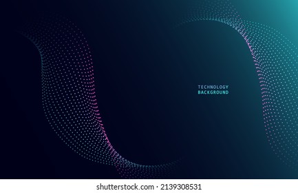 abstract wave technology background with blue light smooth and flow. Big data. Abstract background 3d rendering.
