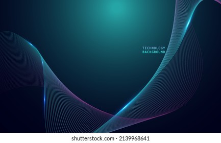 abstract wave technology background with blue light smooth and flow. Big data. Abstract background 3d rendering.