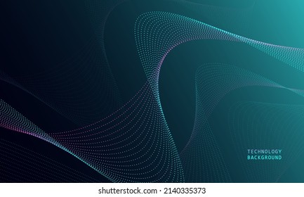 abstract wave technology background with blue light smooth and flow. Big data. Abstract background 3d rendering.