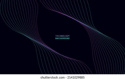 abstract wave technology background with blue light smooth and flow. Big data. Abstract background 3d rendering.