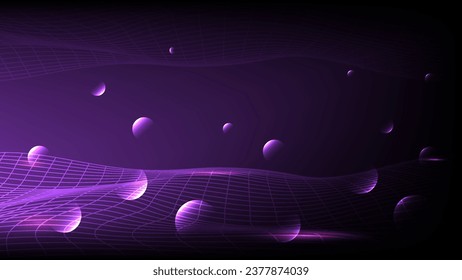diseño de fondo de tecnología de onda abstracta, malla móvil, puntos, partículas de flujo. Antecedentes de alta tecnología y grandes datos para afiches