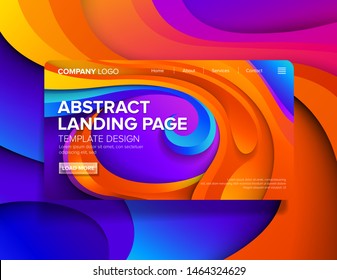 An abstract wave template design for landing page in beautifully vivid color. Template or background design for website user interface that are suitable for technological theme, art or others.