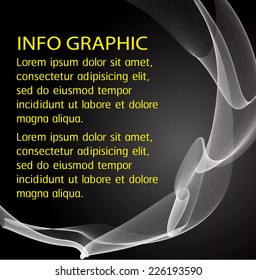 Abstract wave. text box. Brochure for computer graphic and technology.Dark black background. 
