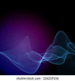 Abstract wave. text box. Brochure for computer graphic and technology. Dark blue purple background. 