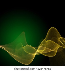 Abstract wave. text box. Brochure for computer graphic and technology. Dark green background. 