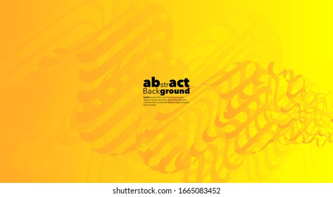 Abstrakte Wellenstruktur Farbverläufe auf gelbem Hintergrund. Geometrischer Hintergrund für Poster, 3D-Formen-Komposition. Modernes Cover. Broschüre, Karte, Hintergründe der Website oder Werbung. 