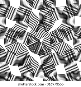 Abstract Wave Texture on White Background. Guilloche Pattern