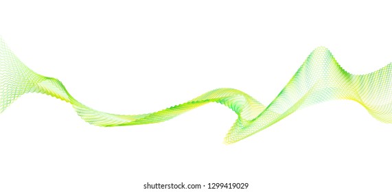 abstract wave thin curved lines graphic for design green