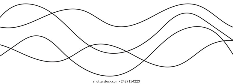 abstract wave thin curved lines graphic for design