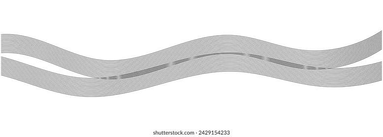 abstract wave thin curved lines graphic for design