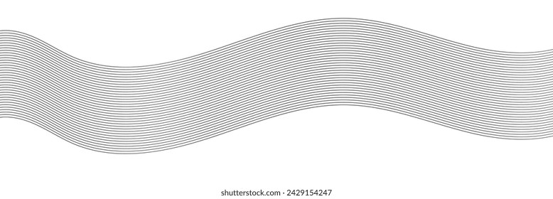abstract wave thin curved lines graphic for design