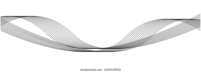 abstract wave thin curved lines graphic for design