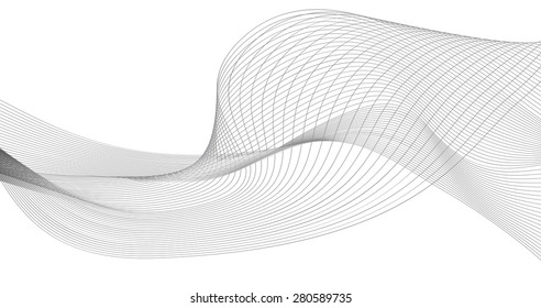 abstract wave thin curved lines graphic background for design gray