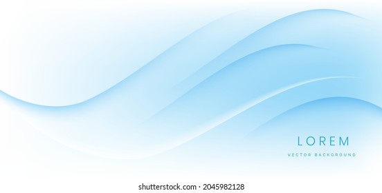 Abstract wave trendy geometric abstract background with white and blue gradient. You can use for ad, poster, template, business presentation. Vector illustration