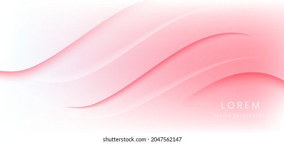 Reseña abstracta geométrica de moda de onda con fondo abstracto de color blanco y rosa. Puede usar para publicidad, afiche, plantilla, presentación comercial. Ilustración del vector