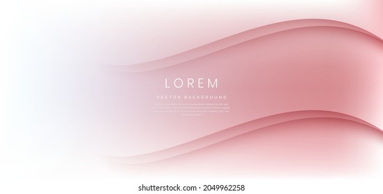 Abstract wave trendy geometric background with white and pink gradient. You can use for banner, ad, poster, template, business presentation. Vector illustration