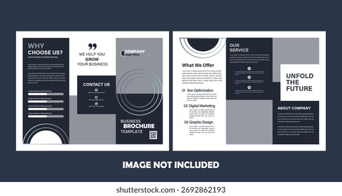 Diseño de folleto de tríptico de onda Abstractas