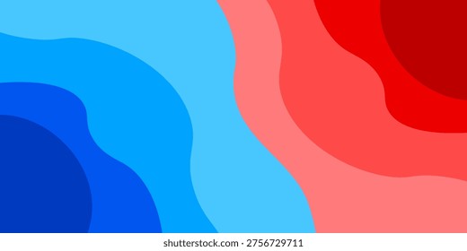 Abstract wave vector background. Cyclone meets an anticyclone. Weather concept with cold Arctic front and warm tropical front. EPS 10