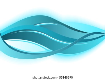 Abstract wave vector background. Illustration with copyspase.