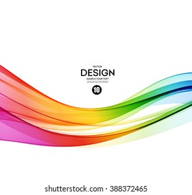 Abstract Wave Vector Background, Rainbow  Waved Lines For Brochure, Website, Flyer Design. Spectrum Wave. Rainbow Color. Smoky Color Lines 