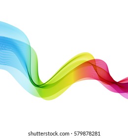 Abstract wave vector background, rainbow waved lines for brochure, website, flyer design. Spectrum wave. Rainbow color. Smoky lines