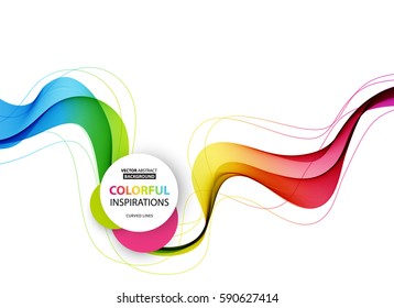 Abstract wave vector background, rainbow waved lines for brochure, website, flyer design. Spectrum wave. Rainbow color