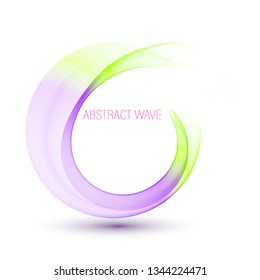 Abstract wave vector background. Smoky waves in a circle.