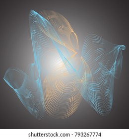 Abstract wave vector background. Smoky lines Color