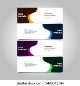 Abstract wave vector banners. modern template design for web