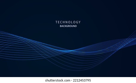 Abstract Wave Vector Beautiful lines, concept, technology, network, internet connection, on a blue background, modern, futuristic.