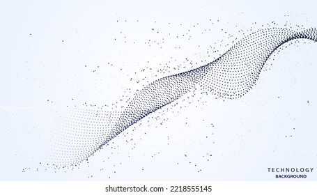Resumen Wave Vector Hermosa línea concepto conexión a Internet en red, particularmente molecular en un fondo gris moderno futurista.