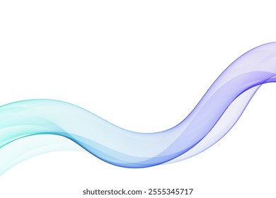 Abstract wave. Vector blue curves. Eps 10