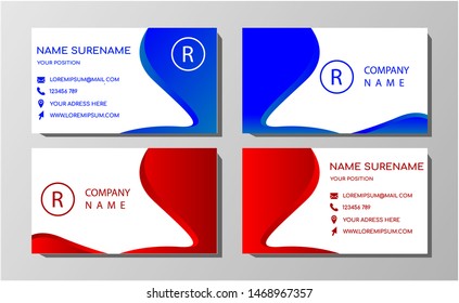 abstract wave vector business card template. Eps 10