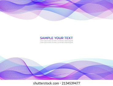 Gráfica de la curva de flujo liso del color del vector de onda abstracta. Papel pintado muy hermoso iridiscente. Fondo del arcoiris. Papel de diseño, colores pastel vivos.