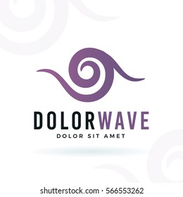 Abstract wave vector design element. Violet curve shape symbol logo concept. Wellness illustration on white background.