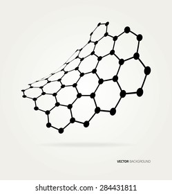 Abstract wave Vector hexagons template. 