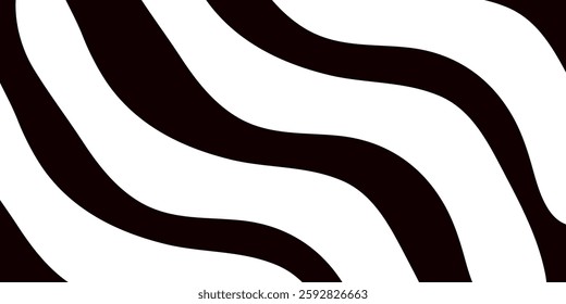 Abstract Wave vector illustration, Black and white striped lines banner,wavy lines design duotone backgrounds texture
