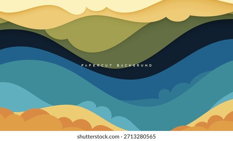 Ilustración vectorial de onda Abstractas con diseño de naturaleza azul que fluye