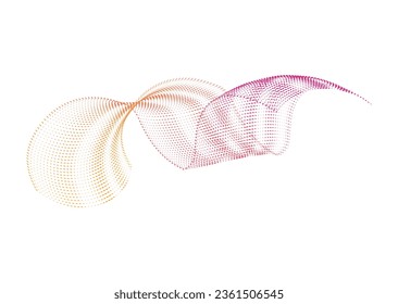 ilustración vectorial de onda abstracta con efecto de punto de semitono en fondo blanco 