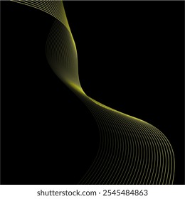 Abstrakte Welle, Vektorbild, minimalistisch, modern und elegant Design-Ideen, einzeln auf schwarzem Hintergrund, kann für Kartenhintergrund oder Grußkarte sein