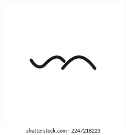 Abstract wave vector logo design with letter S N concept.