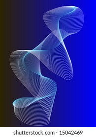 an abstract wave vector pattern on a blue graduated base