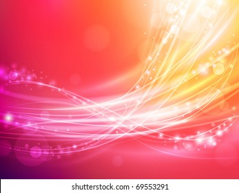 abstract wave with warm colors and sparks