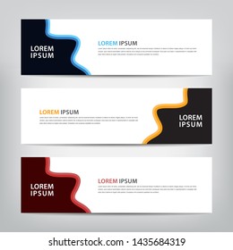 abstract wave web banner template 
with three color options, 
vector illustration