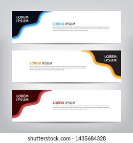 abstract wave web banner template 
with three color options, 
vector illustration