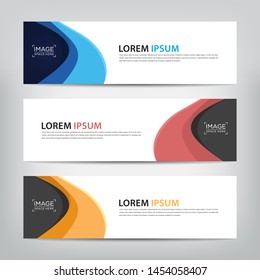 abstract wave web banner template 
with three color options, 
vector illustration