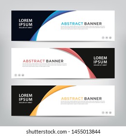 abstract wave web banner template 
with three color options, 
vector illustration